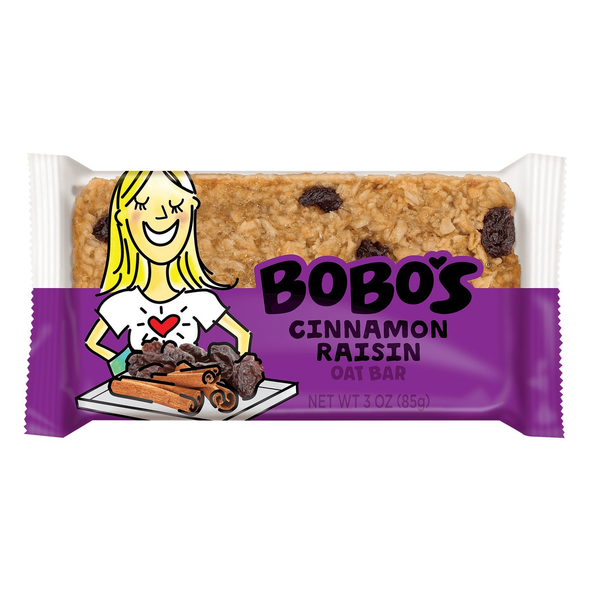 slide 5 of 6, Bobo's Cinnamon Raisin Oat Bar 3 oz. Wrapper, 3 oz