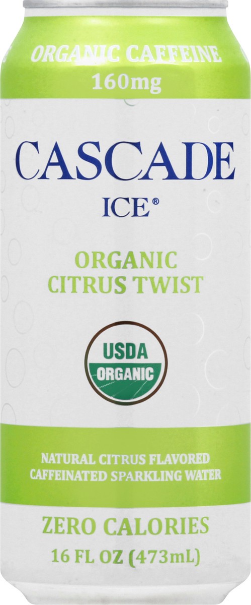 slide 8 of 9, Cascade Ice Organic Caffeinated Citrus Twist Sparkling Water - 16 oz, 16 oz