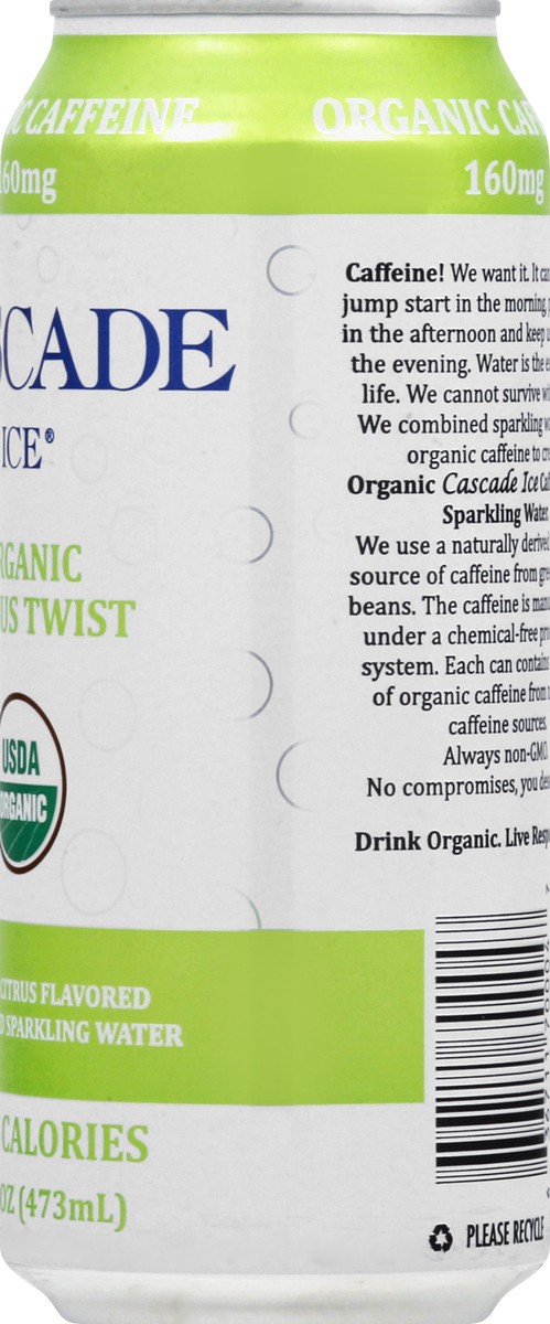 slide 2 of 9, Cascade Ice Organic Caffeinated Citrus Twist Sparkling Water - 16 oz, 16 oz