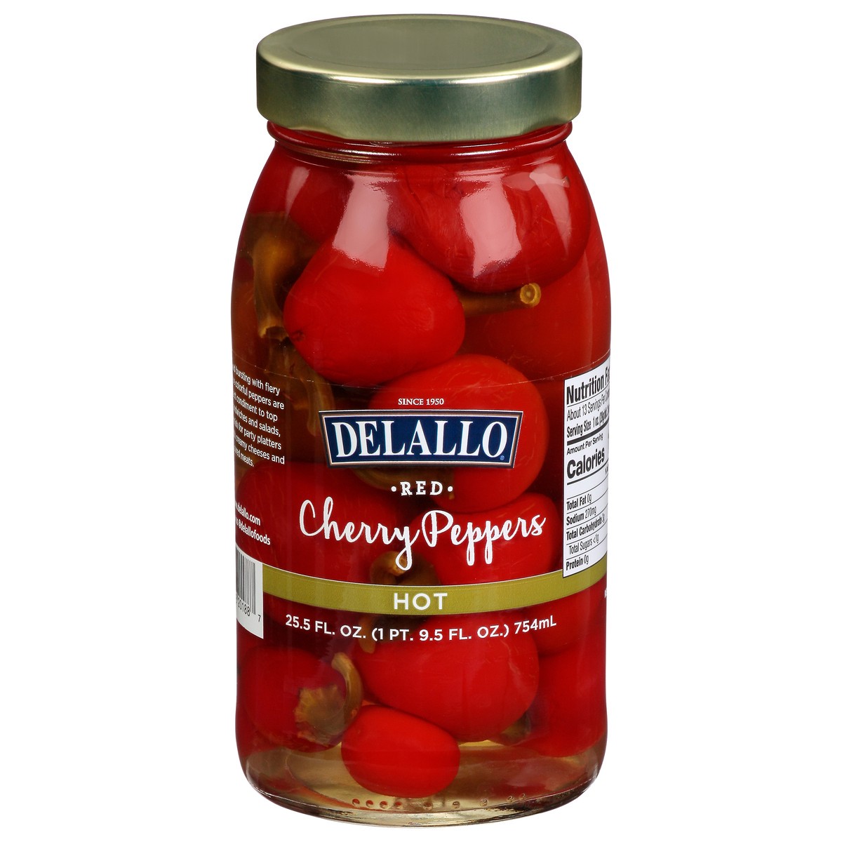 slide 1 of 2, DeLallo Super Select Hot Cherry Peppers, 25.5 oz