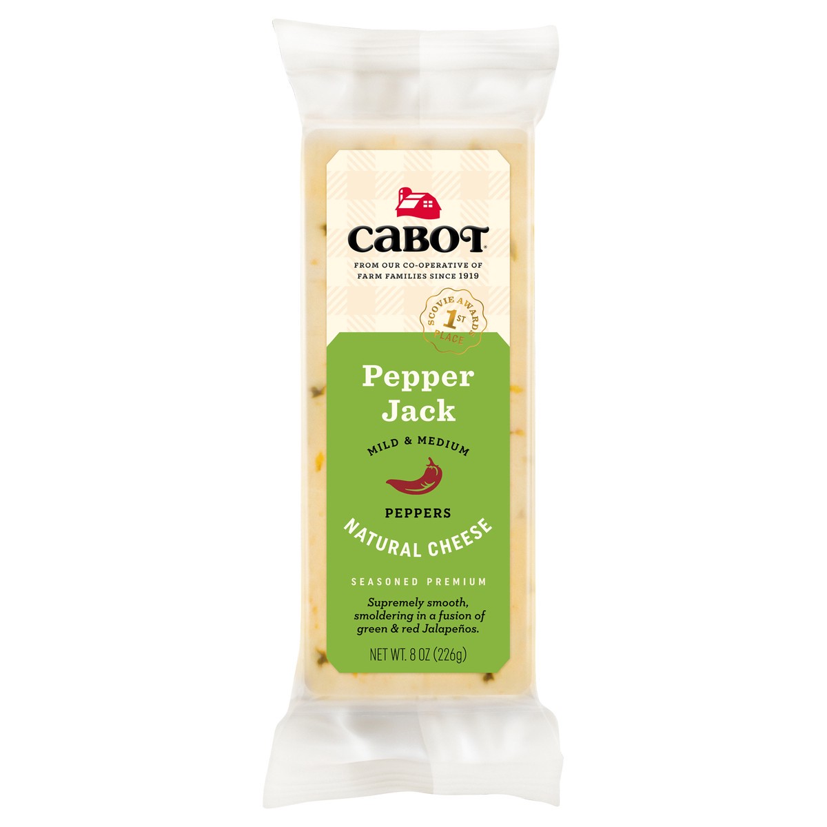 slide 1 of 1, Cabot Pepper Jack Natural Cheese, 8 oz