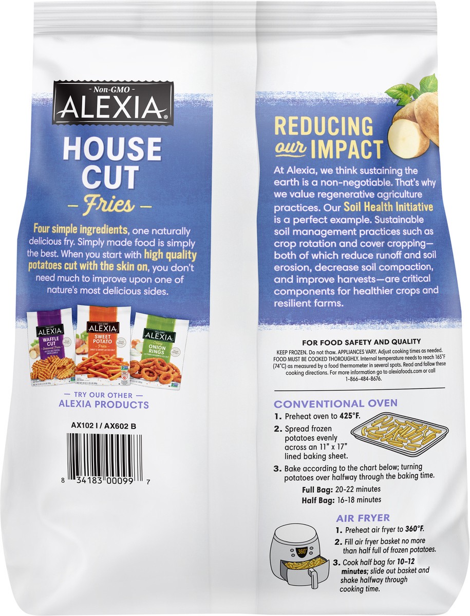 slide 8 of 9, Alexia Fries, with 4 Simple Ingredients, House Cut, 28 oz