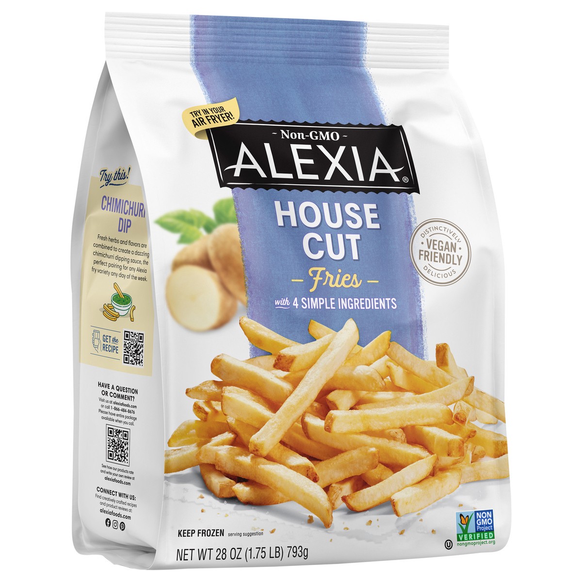 slide 6 of 9, Alexia Fries, with 4 Simple Ingredients, House Cut, 28 oz