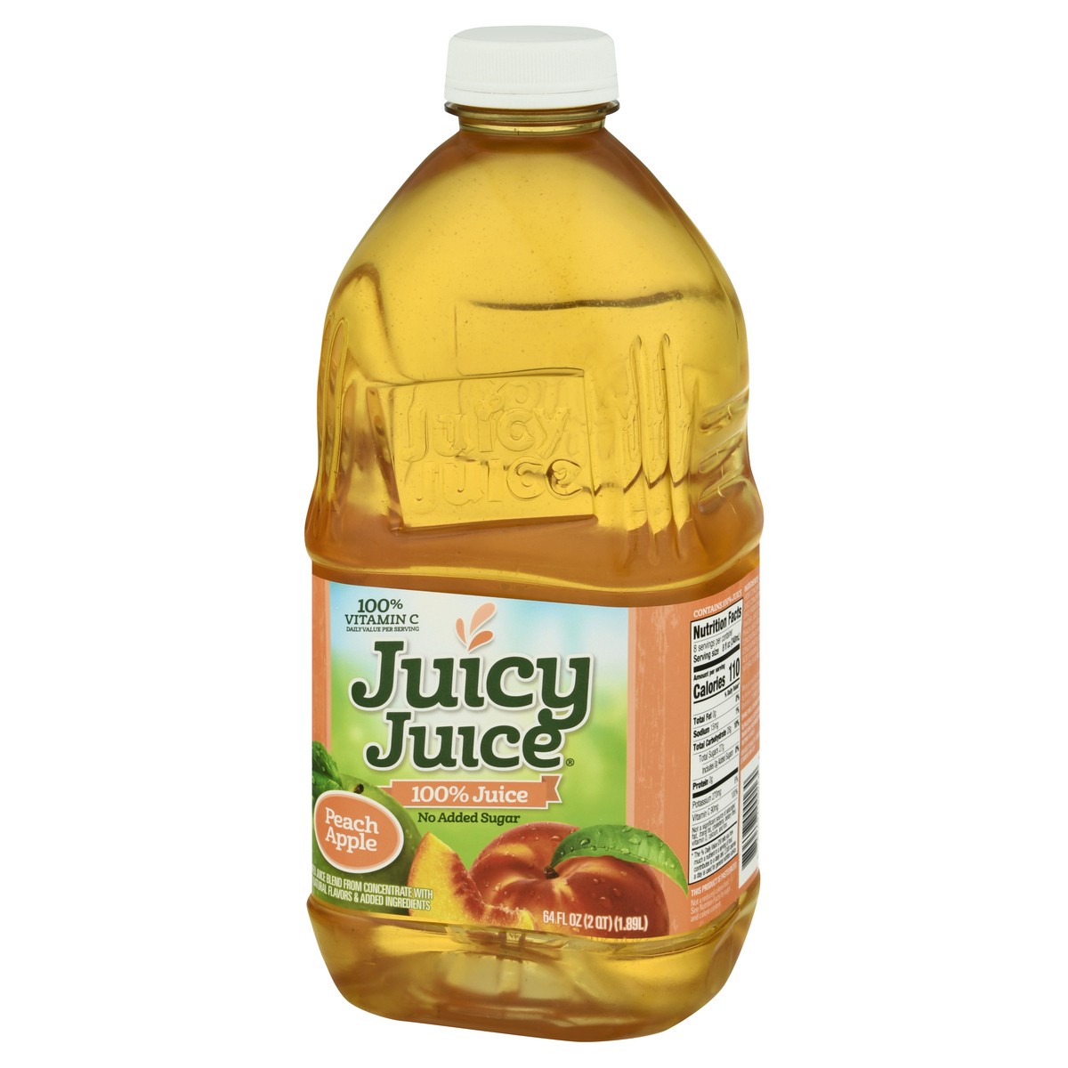 slide 6 of 9, Juicy Juice 100% Juice, Peach Apple, 64 FL OZ Bottle, 64 oz