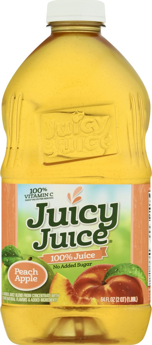 slide 7 of 9, Juicy Juice 100% Juice, Peach Apple, 64 FL OZ Bottle, 64 oz