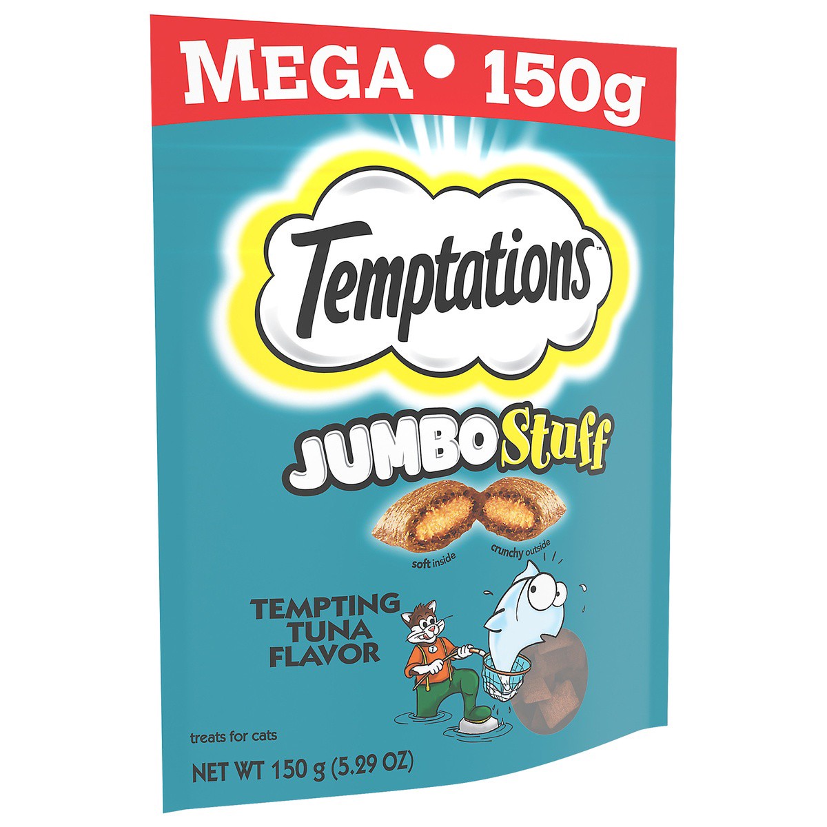 slide 2 of 10, Temptations Jumbo Stuff Crunchy And Soft Cat Treats Tempting Tuna Flavor, 5.29 oz