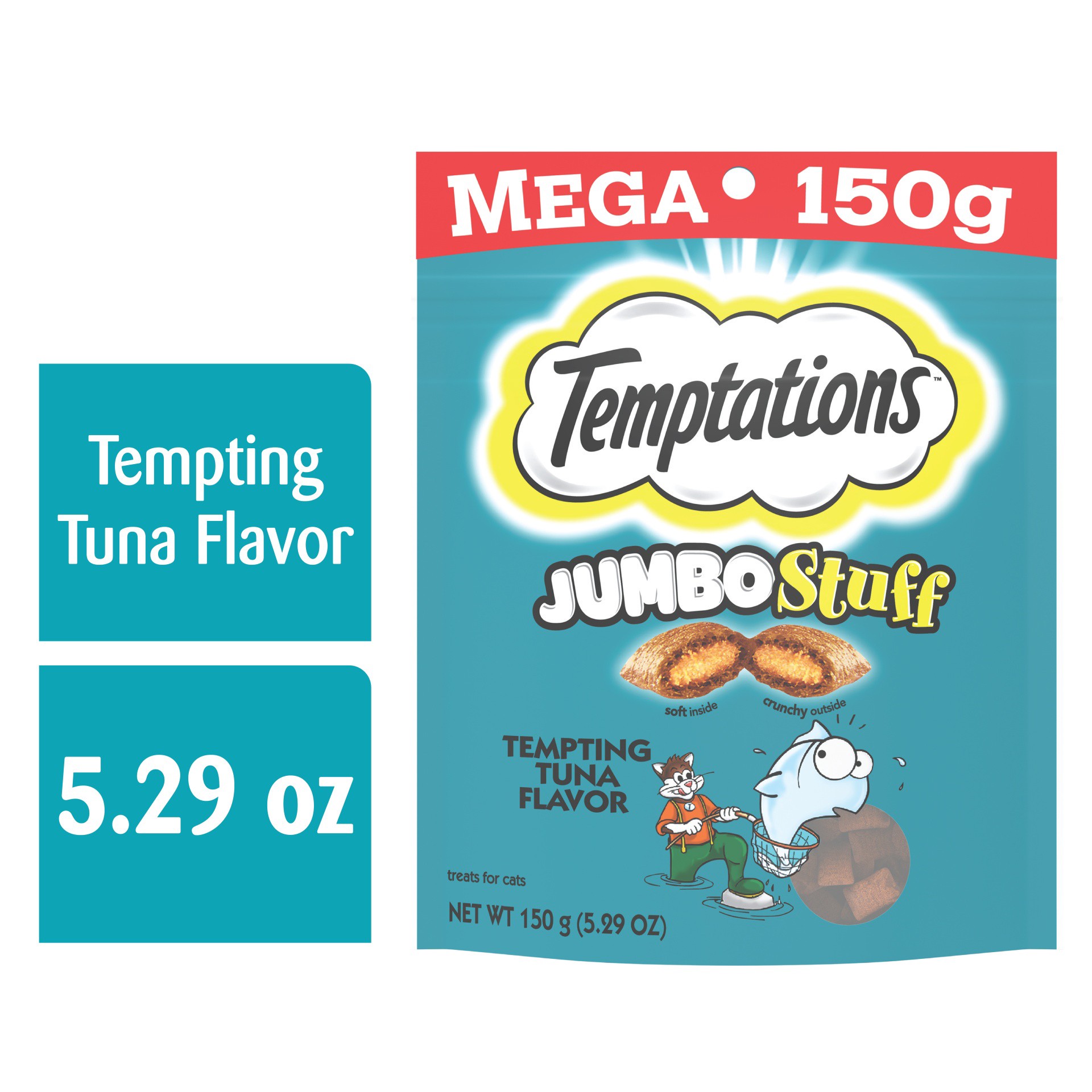 slide 8 of 10, Temptations Jumbo Stuff Crunchy And Soft Cat Treats Tempting Tuna Flavor, 5.29 oz