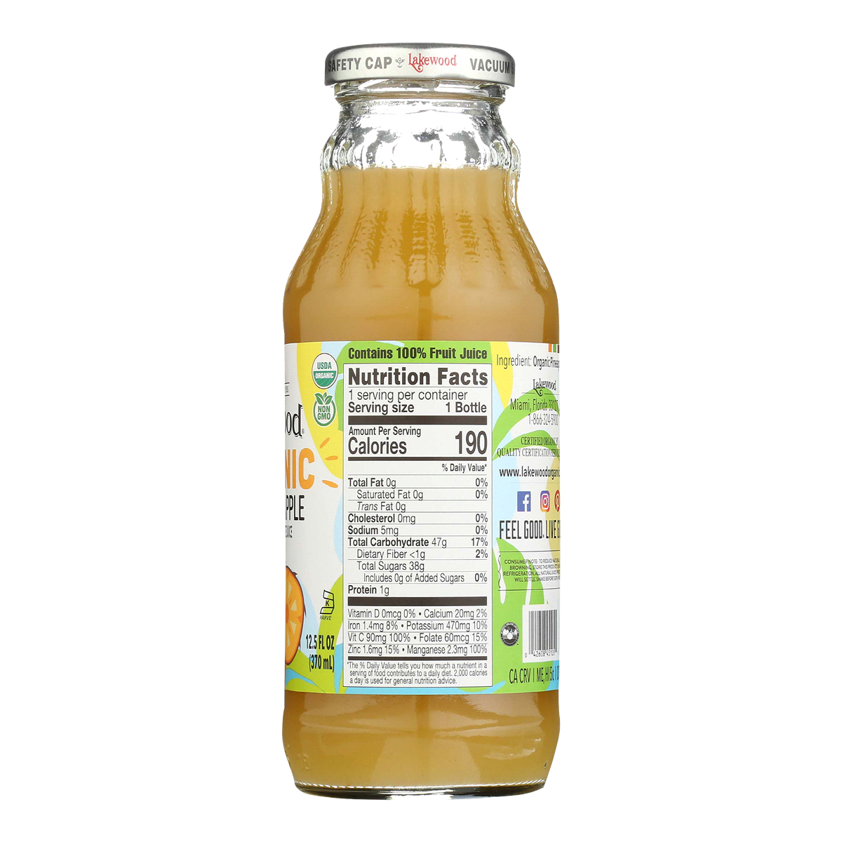 slide 2 of 5, Lakewood Organic Pure Pineapple Juice, 12.5 fl oz