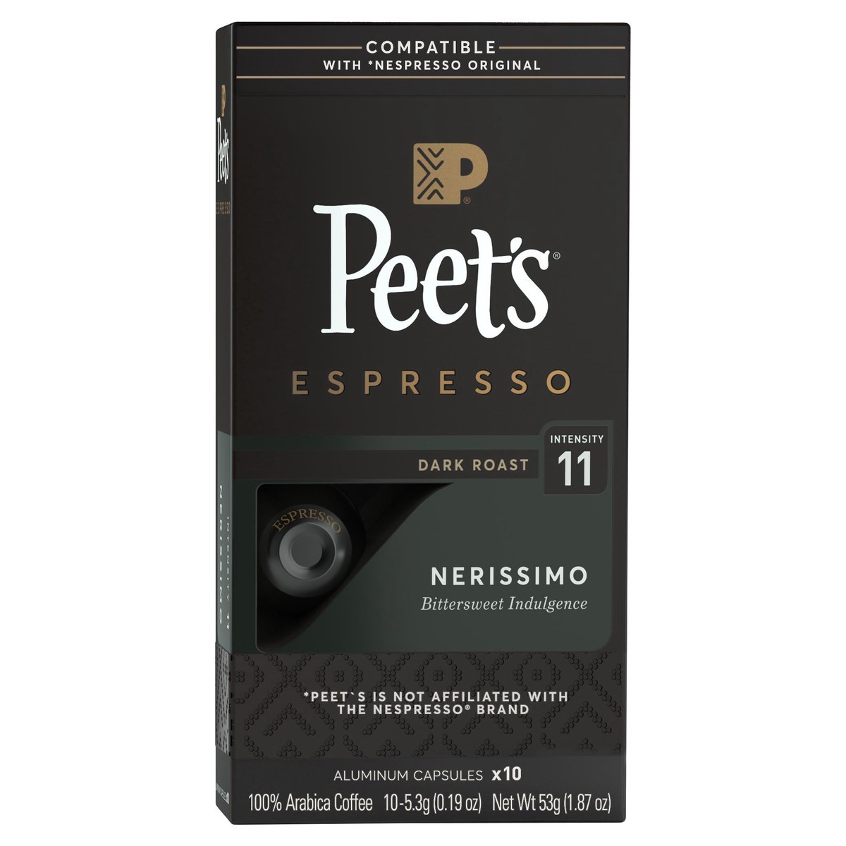 slide 1 of 9, Peet's Coffee, Nerissimo (Intensity 11) Dark Roast Capsules - 10ct Capsules, 10 ct