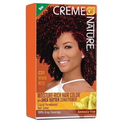 slide 1 of 1, Crme Of Nature Moisture Rich Hair Color C31 Vivid Red Kit, 1 ct