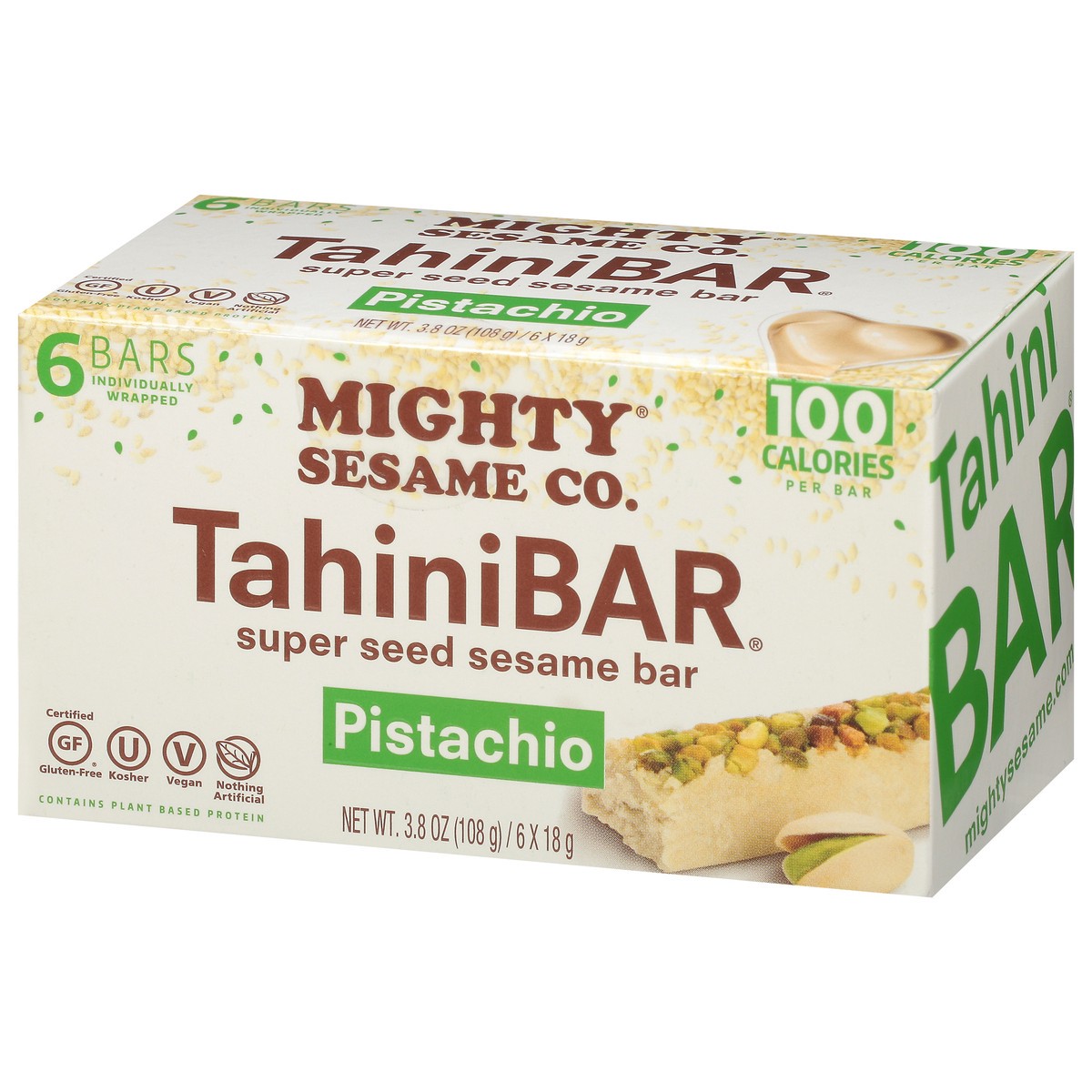 slide 3 of 9, Mighty Sesame Co. Super Seed Pistachio Sesame Bar Pack 6 - 18 g Bars, 6 ct