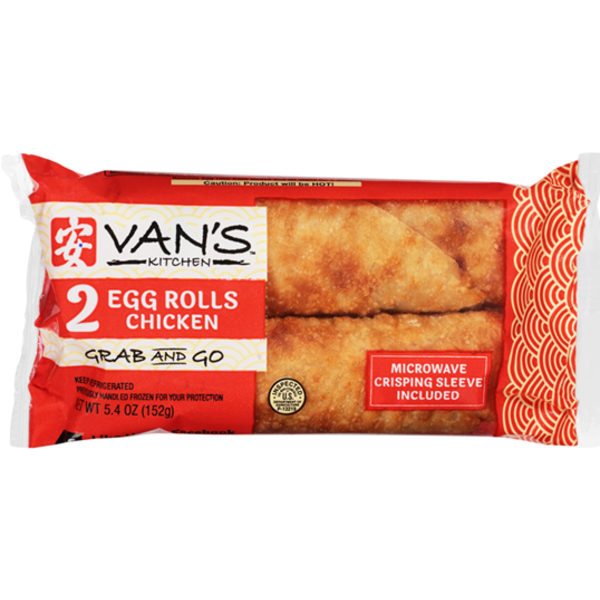 slide 1 of 1, Van's Kitchen Oriental Egg Rolls Chicken, 2 ct