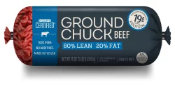 Excel 80/20 Fine Grind Ground Beef 1 Pound Chub