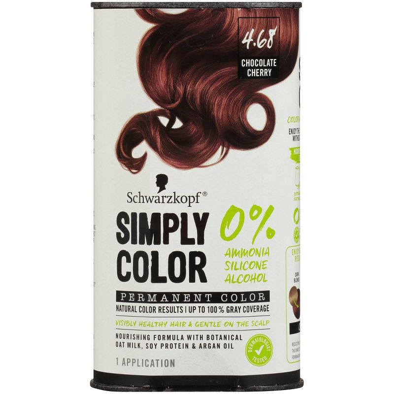 slide 1 of 5, Schwarzkopf Simply Color 4.68 Chocolate Cherry Permanent Hair, 5.7 fl oz