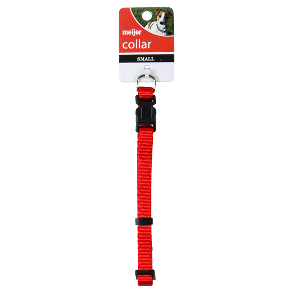 slide 1 of 1, Meijer Adjustable Dog Collar, Red, Small, 1 ct