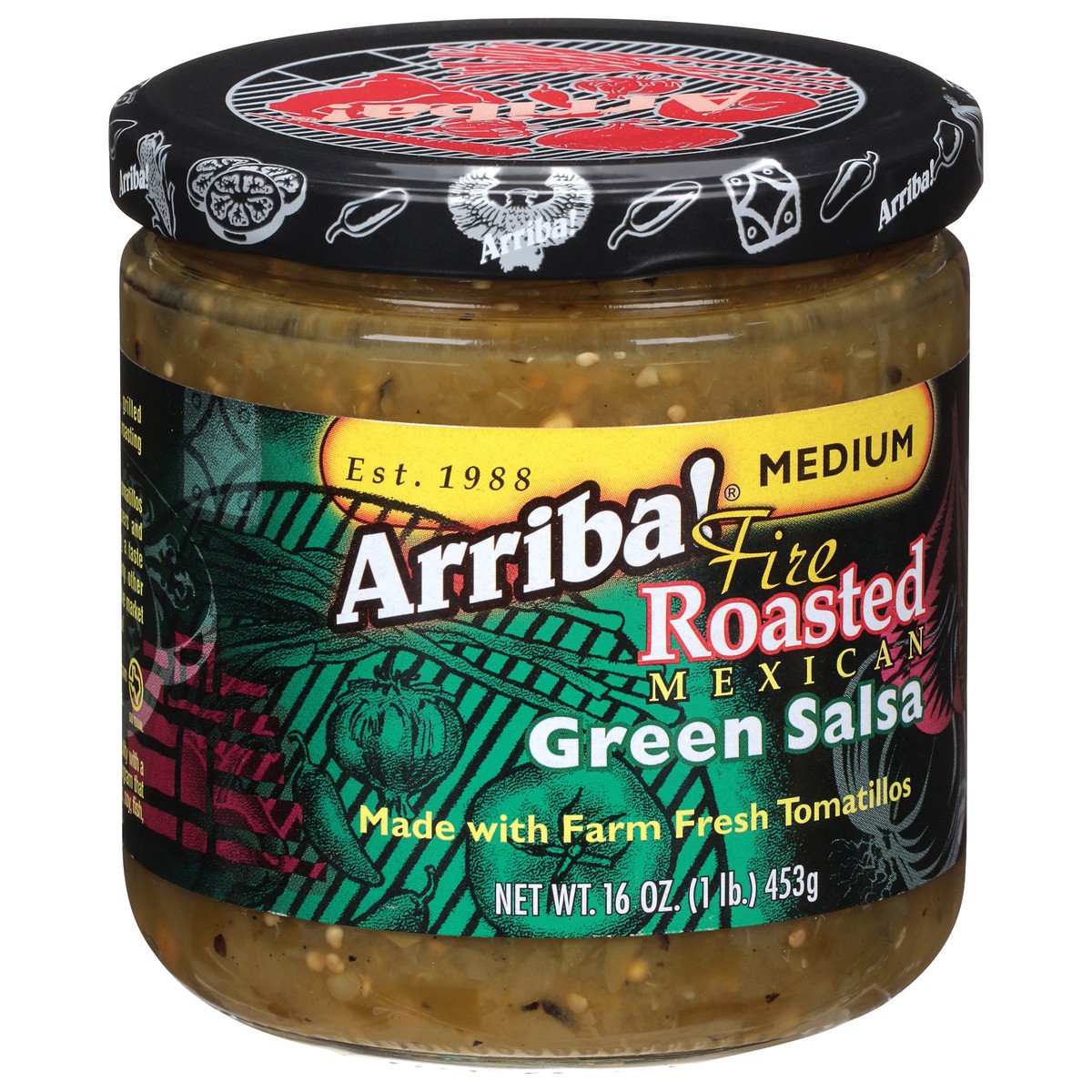 slide 3 of 9, Arriba! Medium Fire Roasted Mexican Green Salsa 16 oz, 16 oz