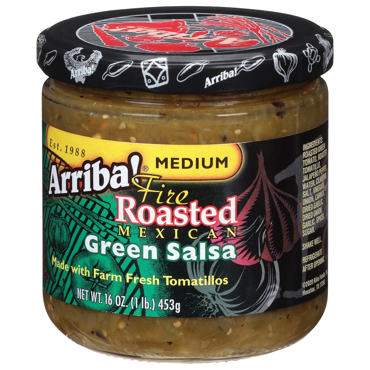 slide 7 of 9, Arriba! Medium Fire Roasted Mexican Green Salsa 16 oz, 16 oz