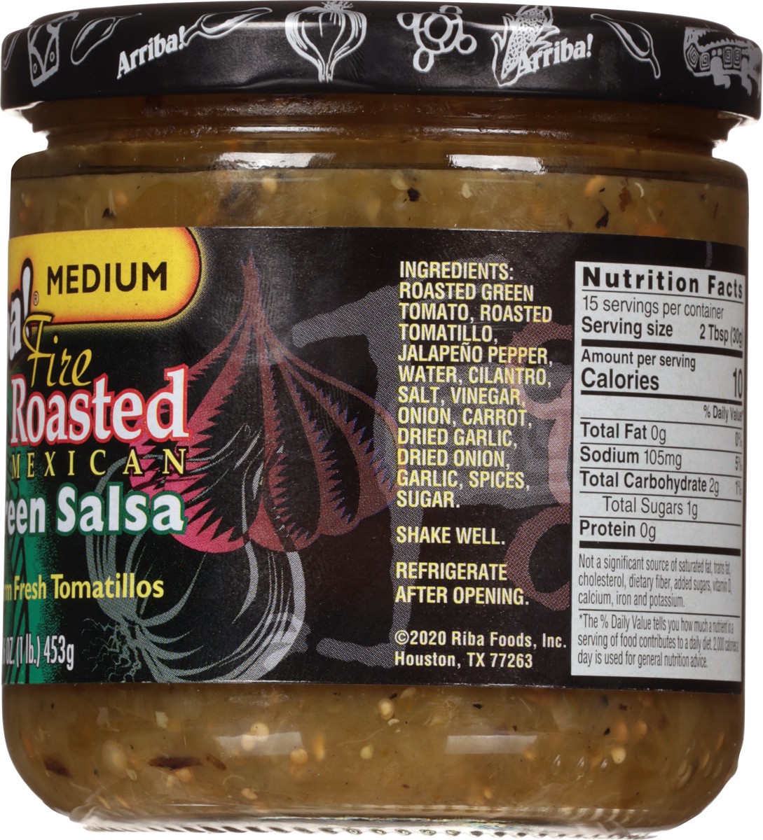 slide 2 of 9, Arriba! Medium Fire Roasted Mexican Green Salsa 16 oz, 16 oz