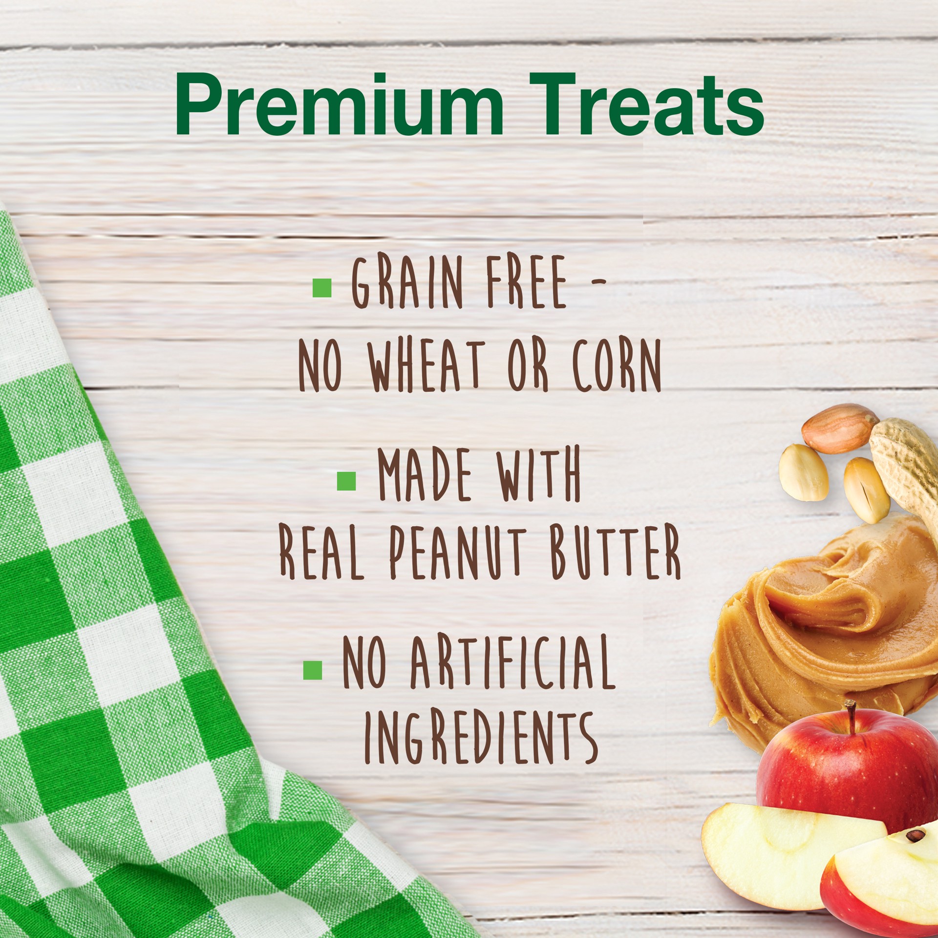 slide 6 of 10, Nylabone Healthy Edibles Biscuits Grain Free Dog Treats Peanut Butter & Apple 12 Ounce, 12 oz