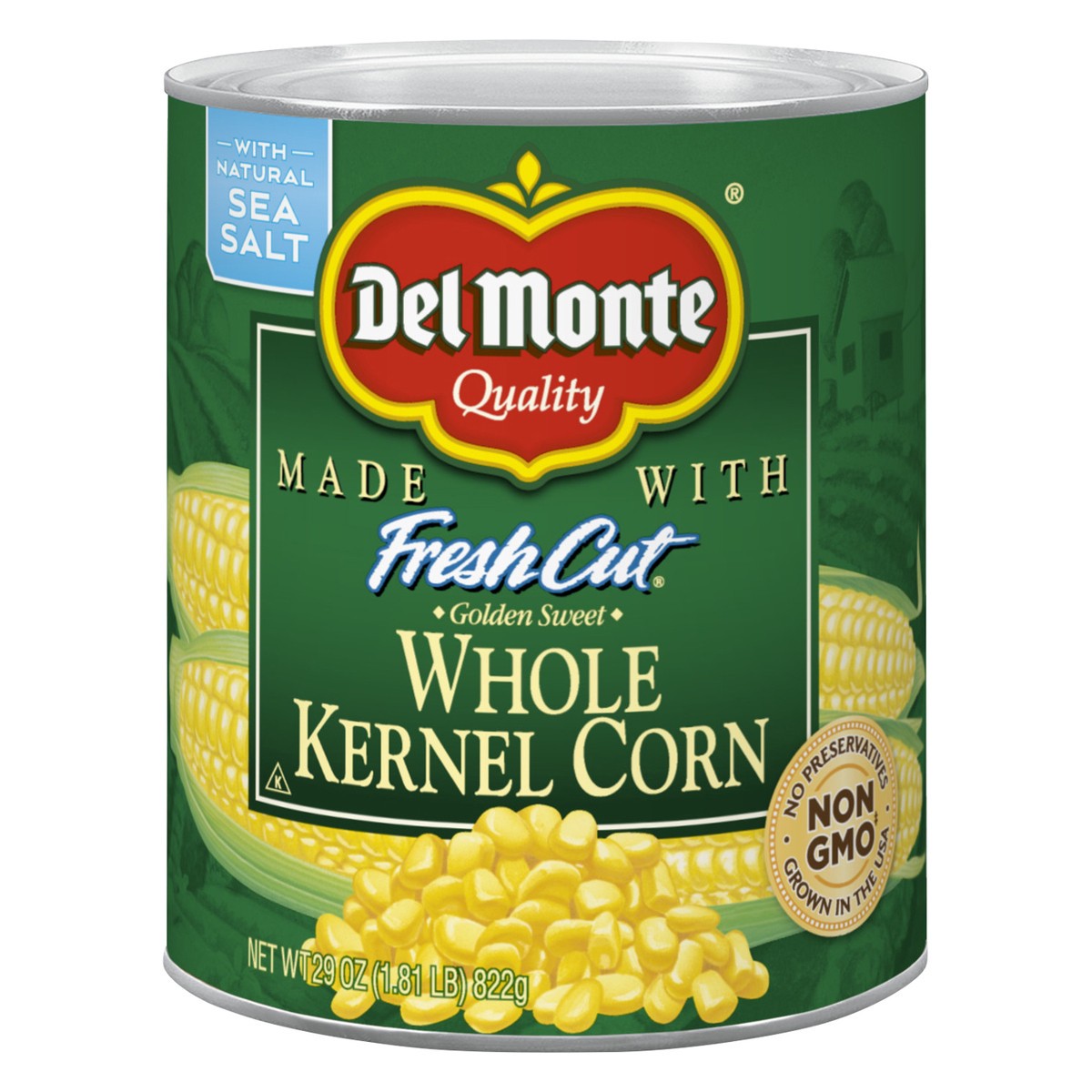 slide 1 of 5, Del Monte Fresh Cut Golden Sweet Whole Kernel Corn, 29 oz
