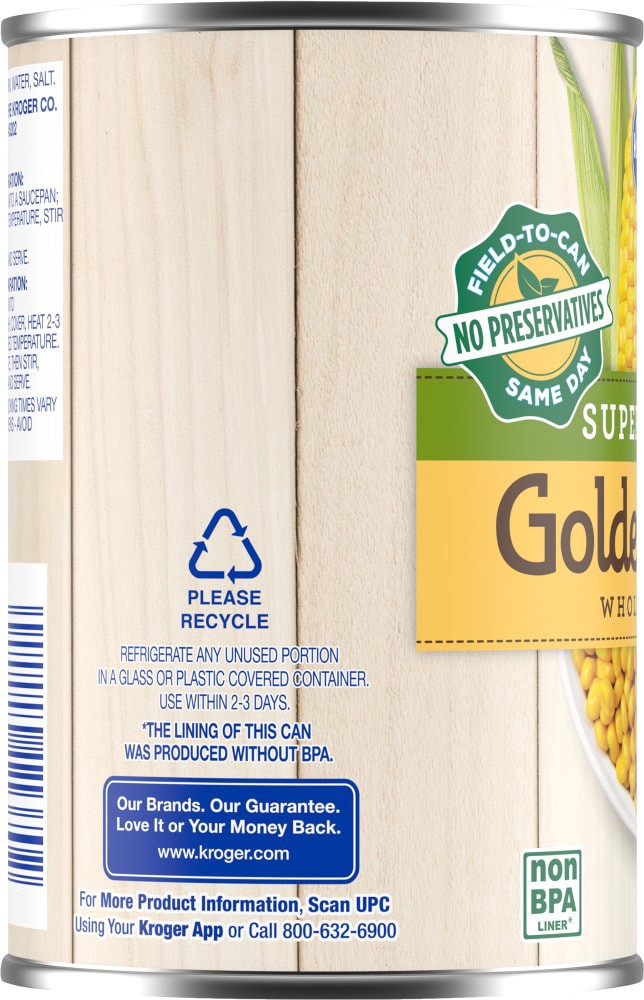 slide 5 of 5, Kroger Super Sweet Golden Whole Kernel Corn - 15.25 oz, 15.25 oz