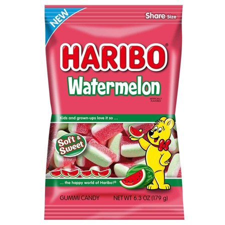 slide 1 of 9, Haribo Share Size Soft & Sweet Watermelon Gummi Candy 6.3 oz, 6.3 oz