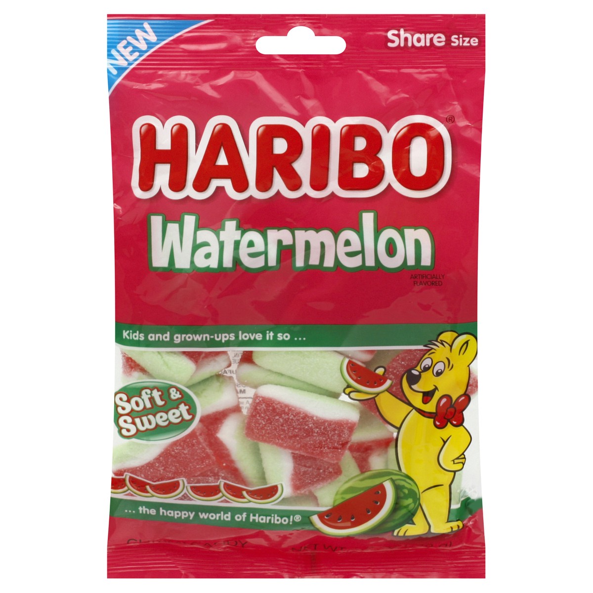 slide 1 of 9, Haribo Share Size Soft & Sweet Watermelon Gummi Candy 6.3 oz, 6.3 oz