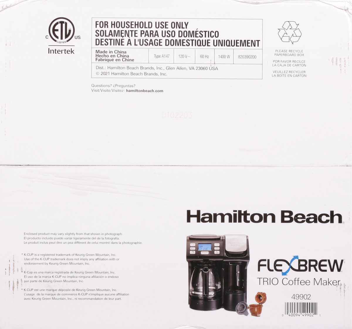 slide 4 of 9, Hamilton Beach Flexbrew Trio Coffee Maker 1 ea, 1 ct