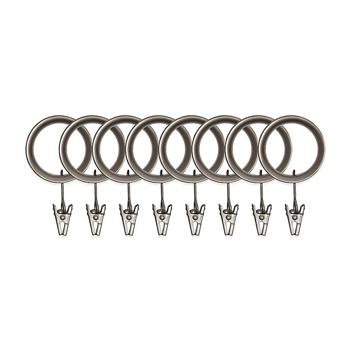 slide 1 of 1, Umbra Rib Ball Clip Rings - Pewter, 7 ct