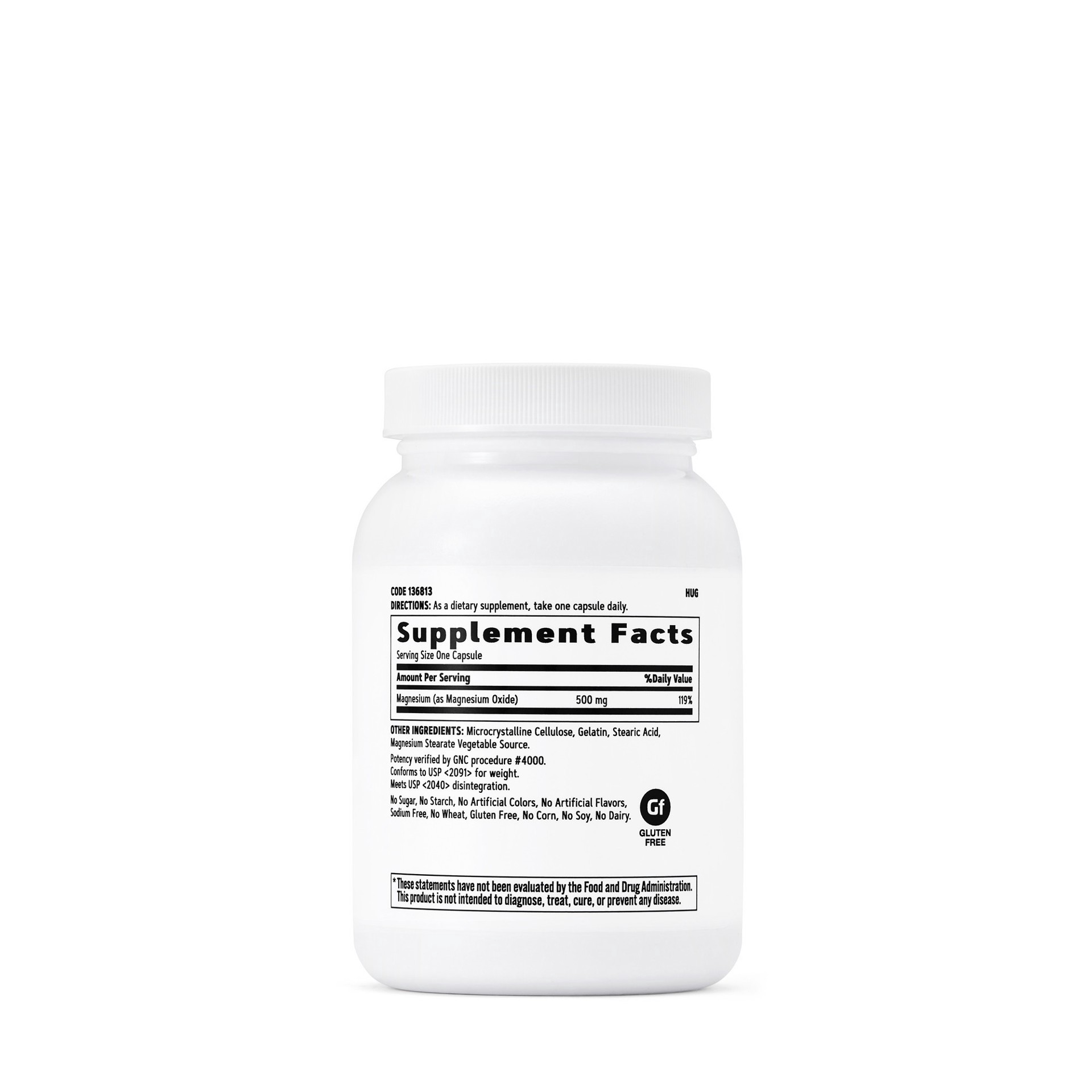 slide 2 of 2, GNC Magnesium Capsules 500mg, 120 ct