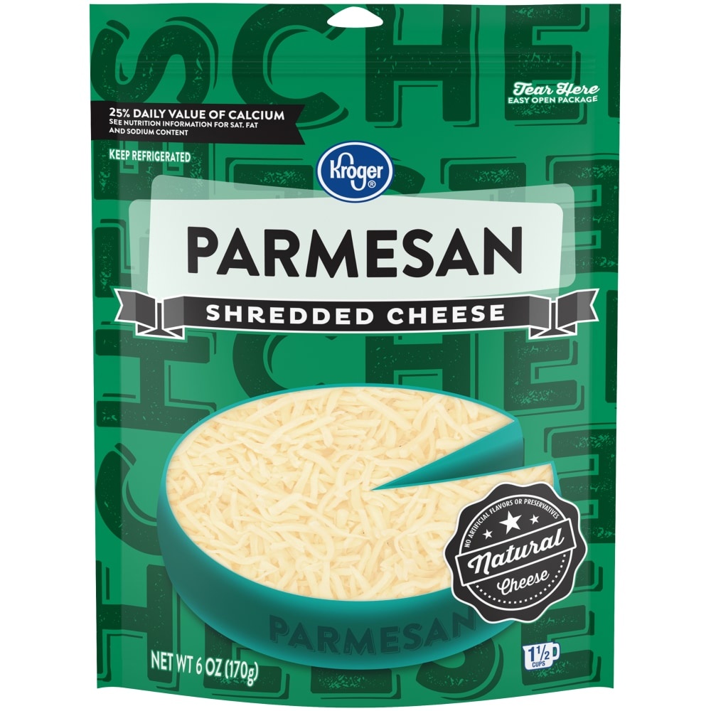 slide 1 of 1, Kroger Finely Shredded Parmesan Cheese, 6 oz