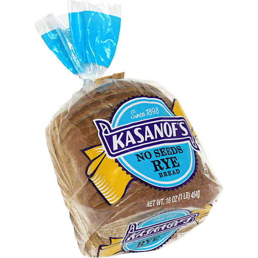 slide 1 of 1, Kasanof's No Seeds Rye Bread, 16 oz