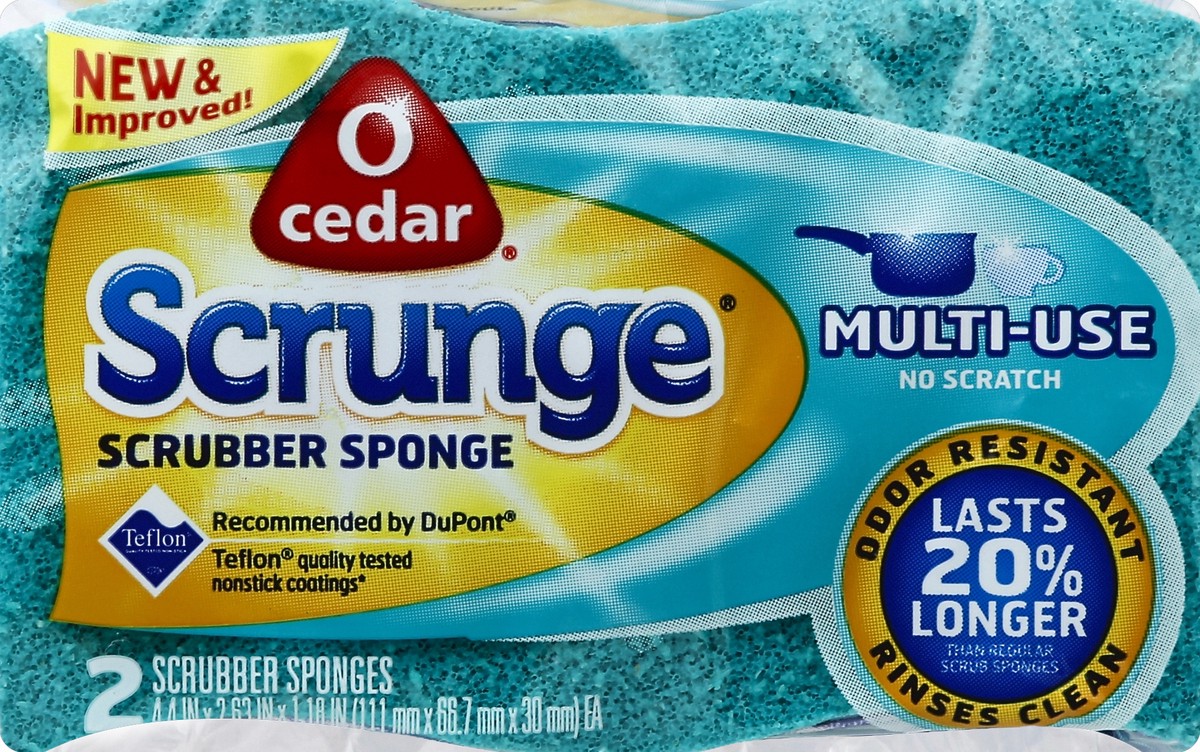 slide 5 of 6, O-Cedar Scrubber Sponge 2 ea, 2 ct