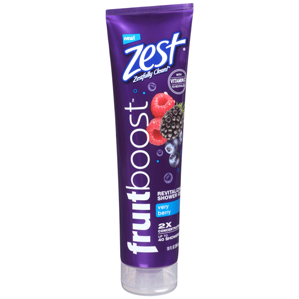 slide 1 of 1, Zest Fruitboost Shower Gel, Very Berry, 10 fl oz