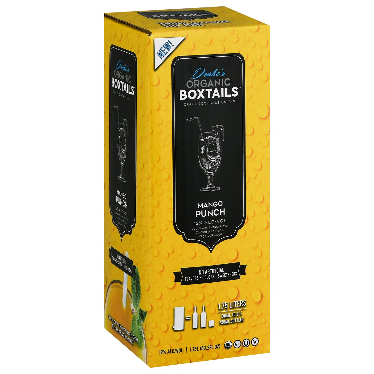 slide 2 of 12, Drake's Organic Spirits Boxtails Mango Punch Cocktails 59.2 fl oz, 59.2 fl oz
