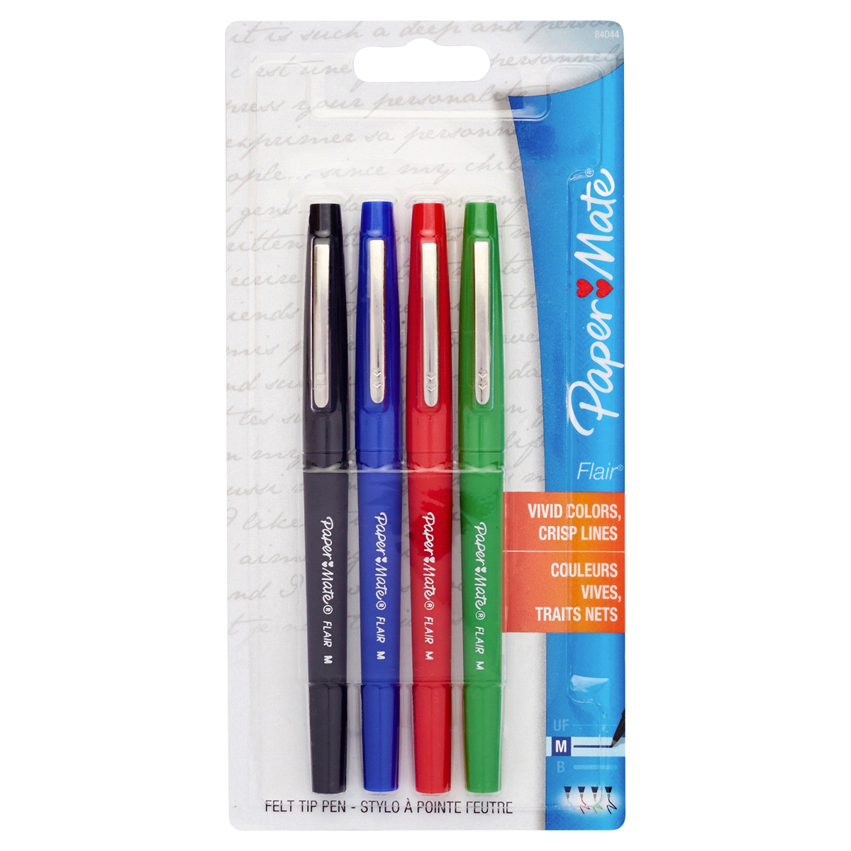slide 1 of 4, Paper Mate Flair Felt Tip Pens, Medium Point, Business Colors, 4 ct