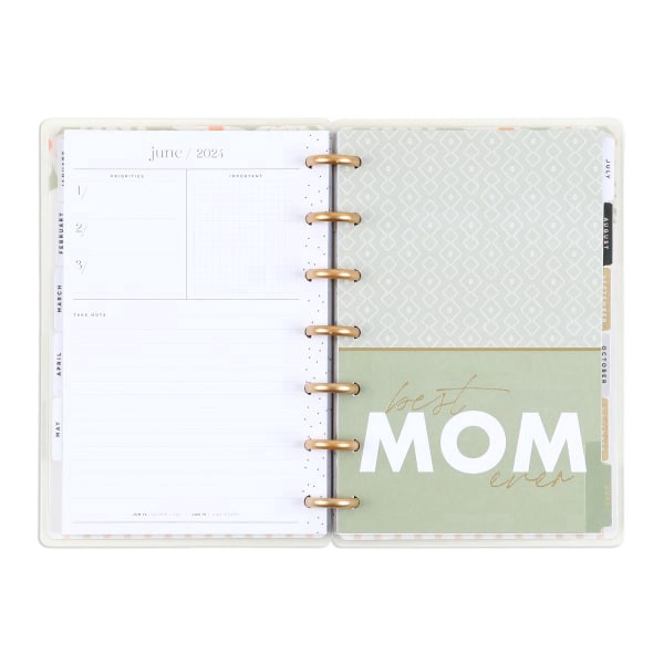 slide 2 of 7, 2024 Happy Planner Monthly/Weekly Mini Happy Planner, 4-3/5"" X 7"", Apricot & Sage, January To December, Ppmd12-147, 1 ct