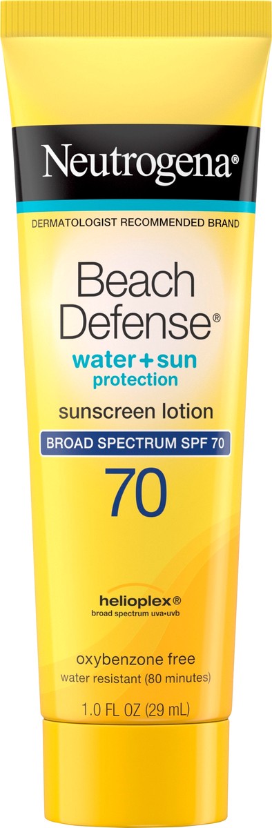 slide 2 of 12, Neutrogena Beach Defense Sunscreen Lotion Broad Spectrum SPF 70, 1 Oz, 1 fl oz