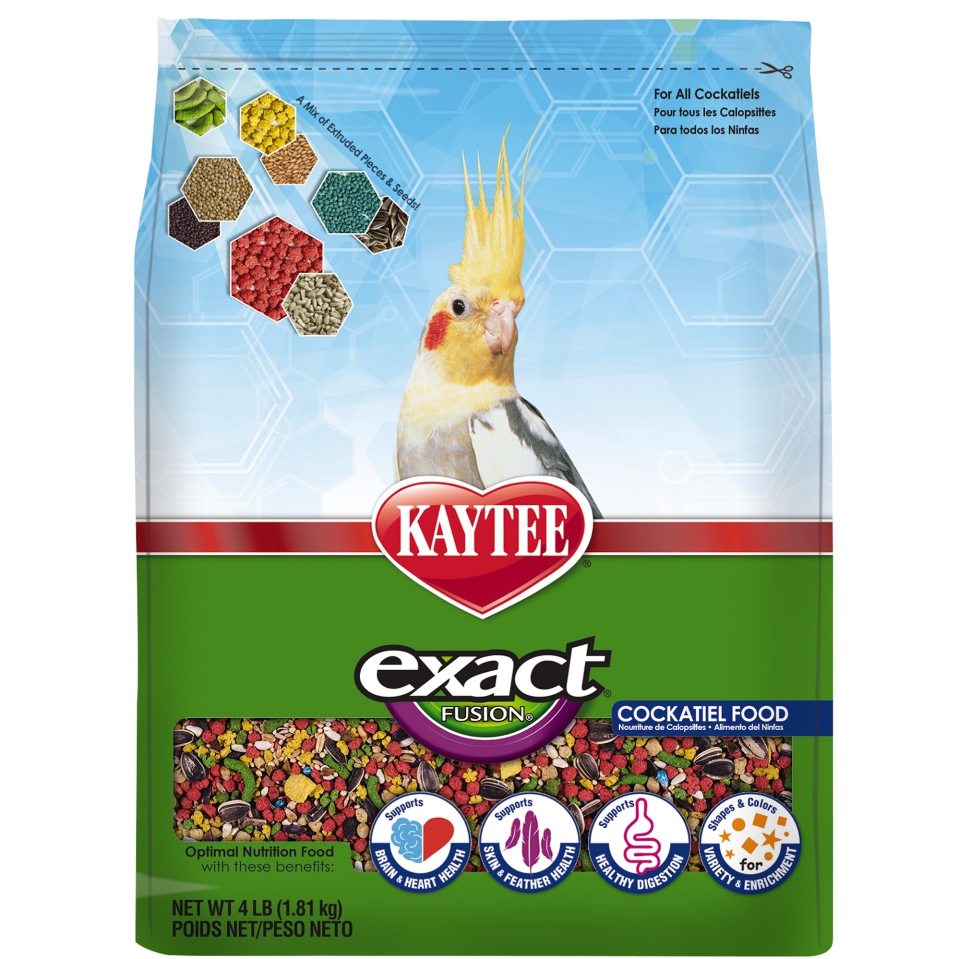 slide 1 of 1, Kaytee Exact Fusion Optimal Nutrition Diet for Cockatiels, 4 lb