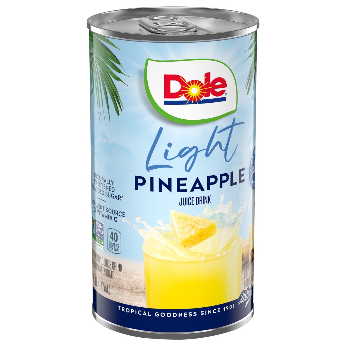 slide 3 of 14, DOLE Juice Light Pineapple Juice Drink Not From Concentrate 6oz Can Label SKU 00008 (7165616), 6 fl oz