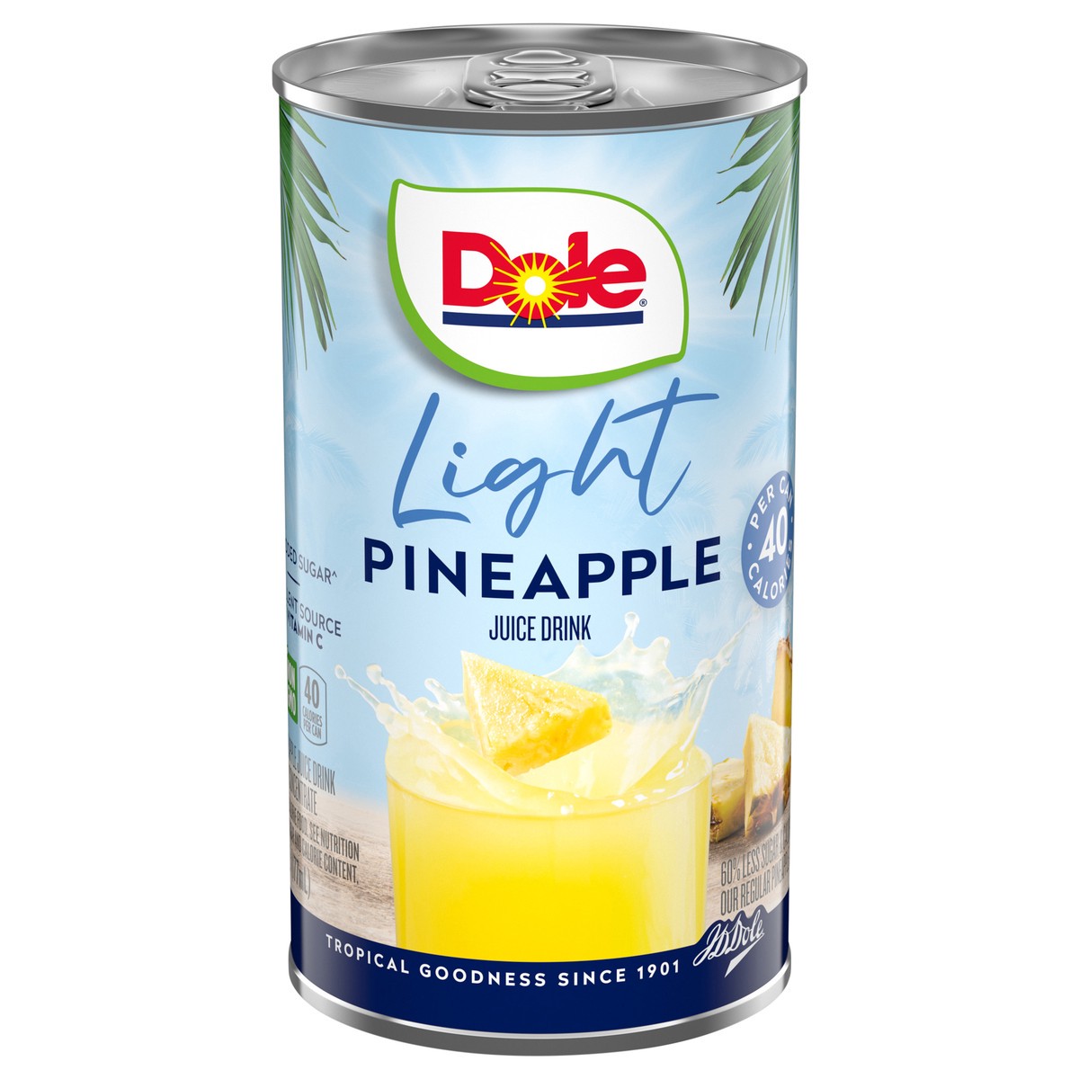 slide 1 of 14, DOLE Juice Light Pineapple Juice Drink Not From Concentrate 6oz Can Label SKU 00008 (7165616), 6 fl oz