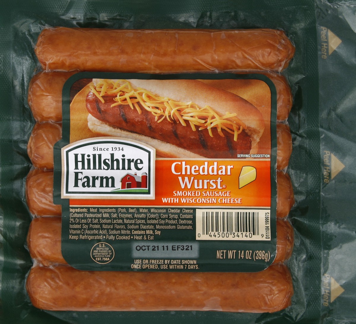 slide 1 of 6, Hillshire Farm Cheddar Wurst 14 oz, 14 oz