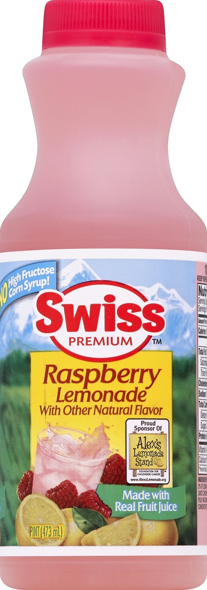 slide 3 of 4, Swiss Premium Raspberry Lemonade - 1 Pint Plastic Bottle - 1 pint, 1 ct