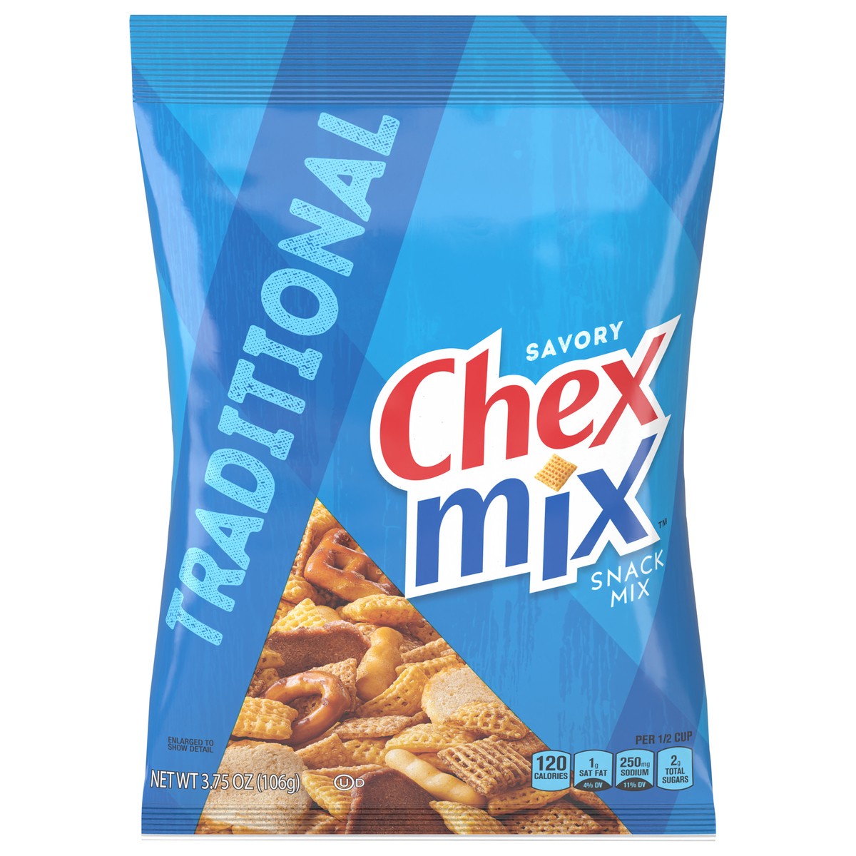 slide 1 of 9, Chex Mix Snack Party Mix, Traditional, Savory Pub Mix Snack Bag, 3.75 oz, 3.75 oz