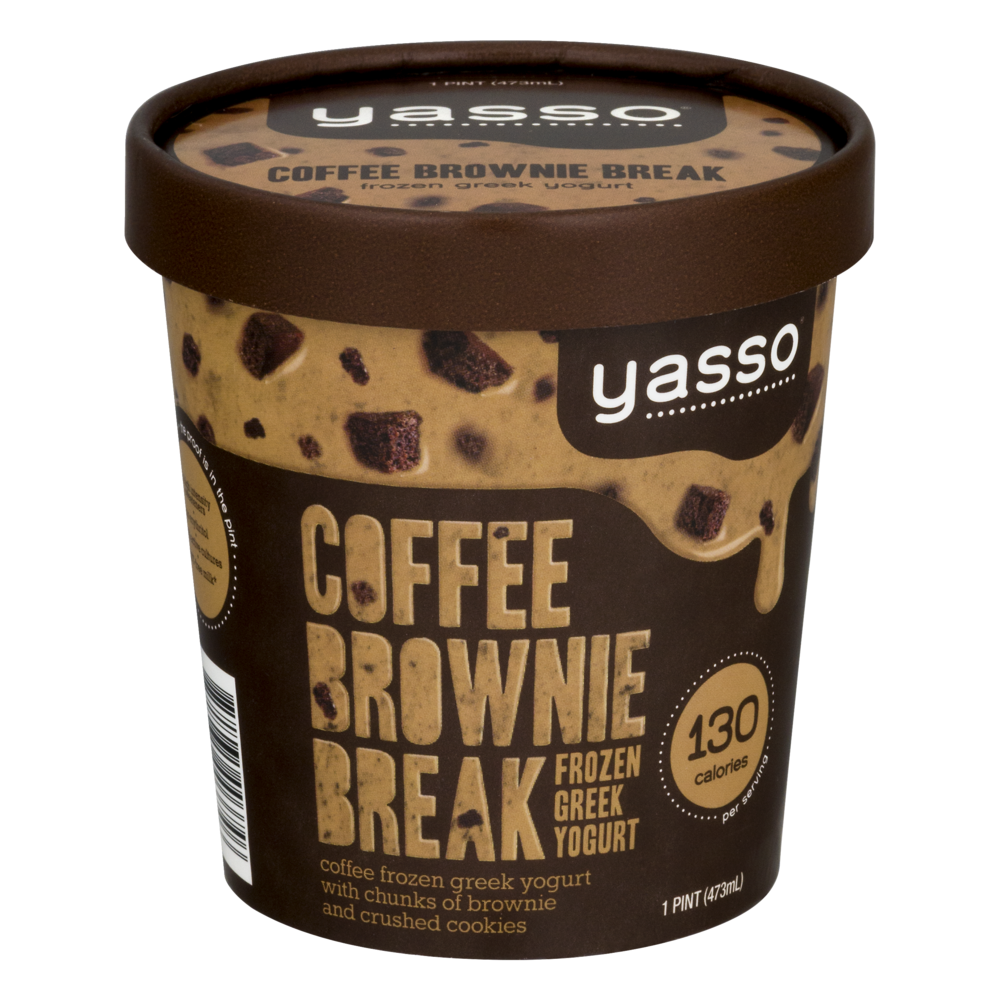 slide 1 of 1, Yasso Frozen Greek Yogurt Coffee Brownie Break, 1 pint