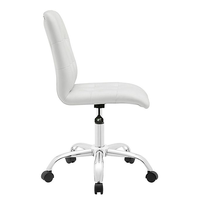 slide 2 of 4, Modway Prim Armless Mid-Back Office Chair - White, 1 ct