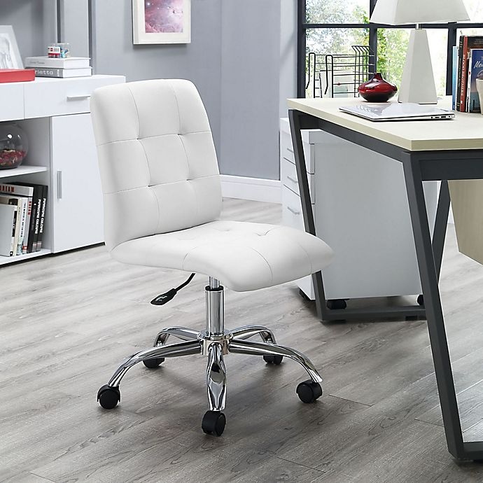 slide 4 of 4, Modway Prim Armless Mid-Back Office Chair - White, 1 ct