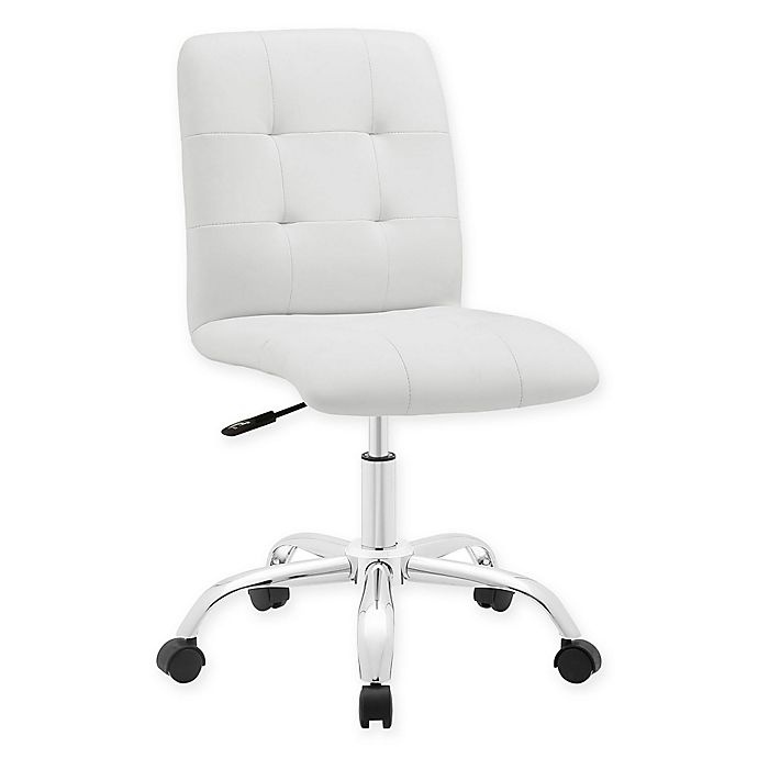 slide 1 of 4, Modway Prim Armless Mid-Back Office Chair - White, 1 ct