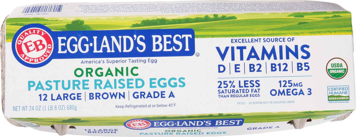 slide 6 of 9, Eggland's Best Pasture Raised Organic Large Brown Eggs, 12 count, 12 ct