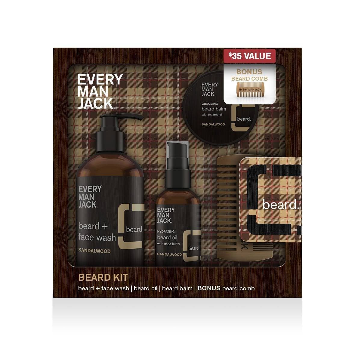 slide 1 of 1, Every Man Jack Sandalwood Beard Kit, 1 ct